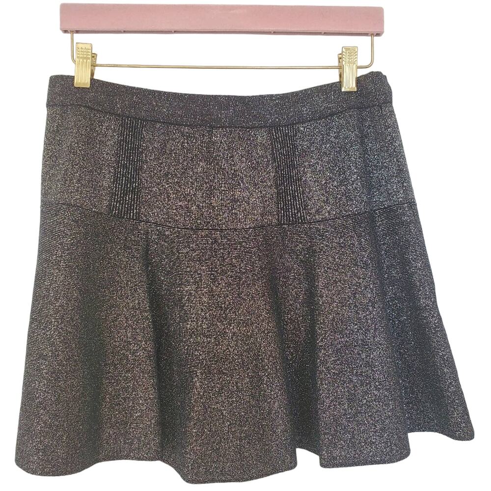 Candies Black Lurex Skater Skirt Size L